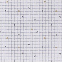 WHITE, BLUE CHECKS, MOUSE AND CHEESE DESIGN