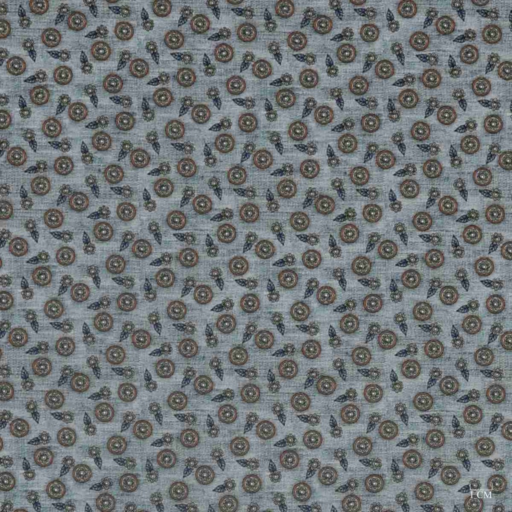 BLUE, CIRCLE FLORAL DESIGN