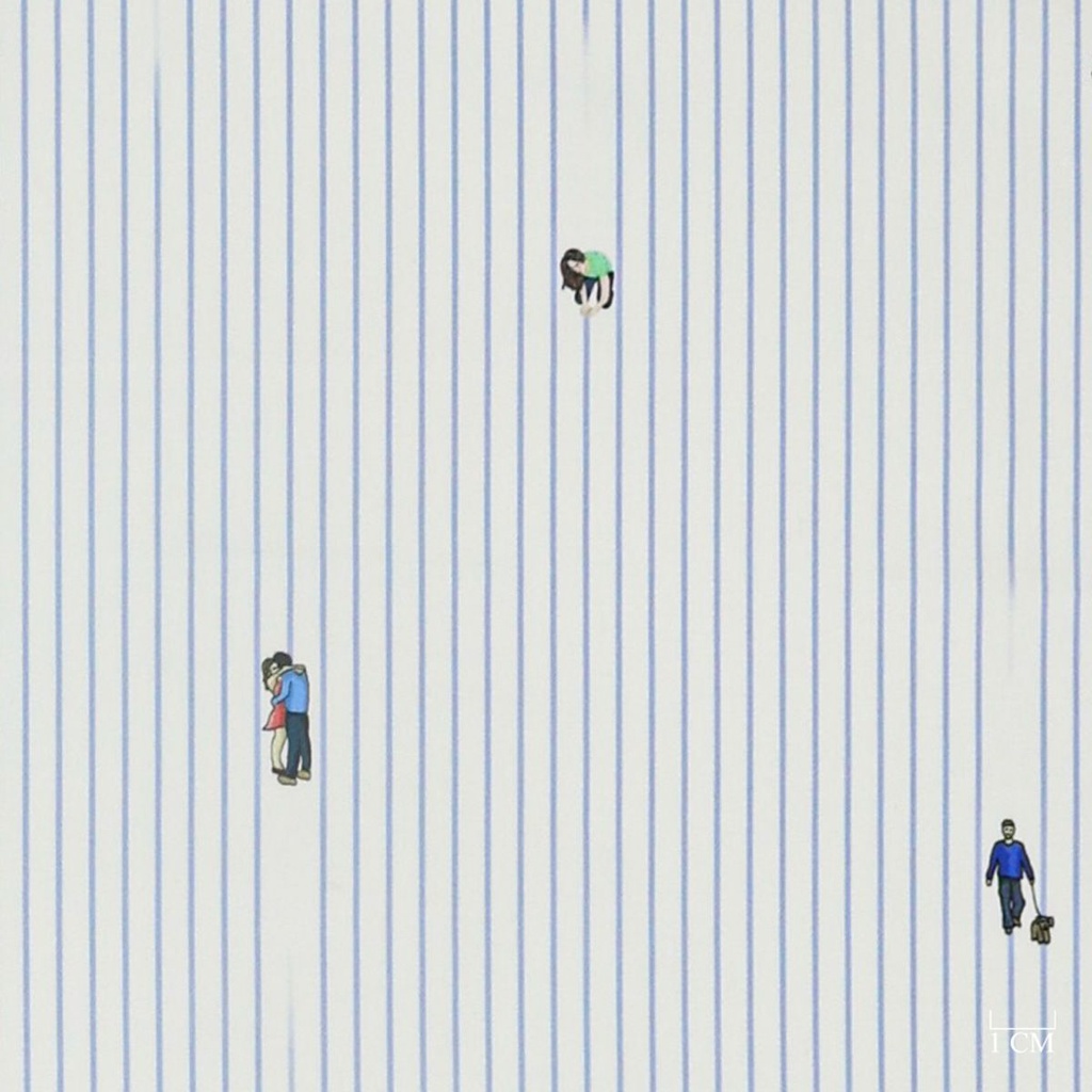 BLUE STRIPES, DAILY SCENES PATTERN