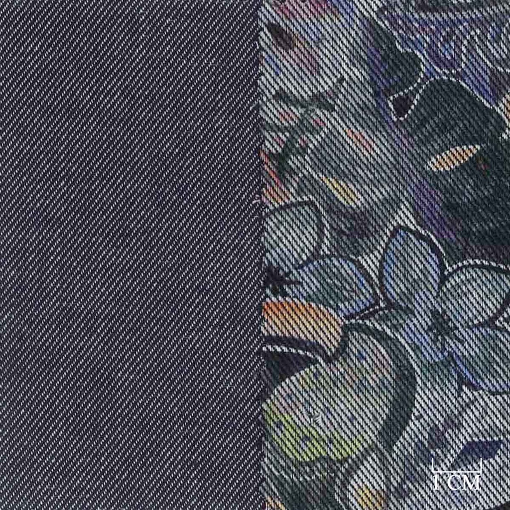 BLUE, FLORAL DESIGN (DOUBLE-FACED)