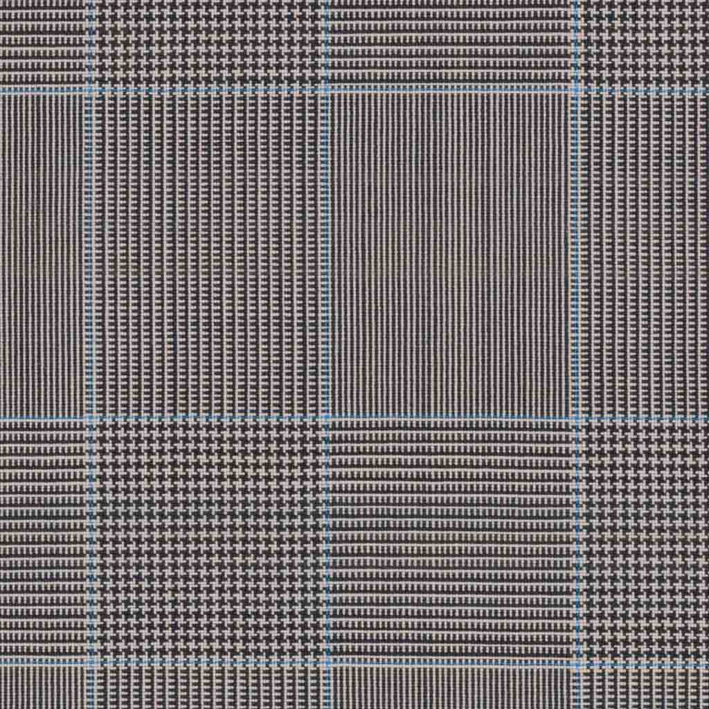 LIGHT BROWN, BLUE CHECKS