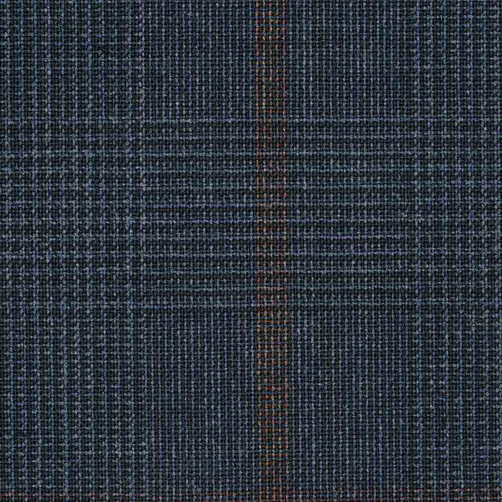 DARK BLUE, BROWN CHECKS (4 PLY) (DR# 18035)