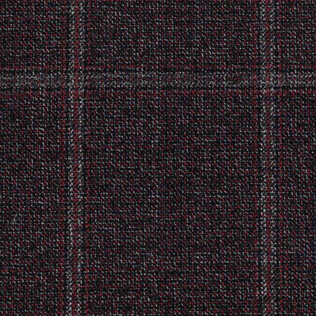 BURGUNDY, GREY CHECKS