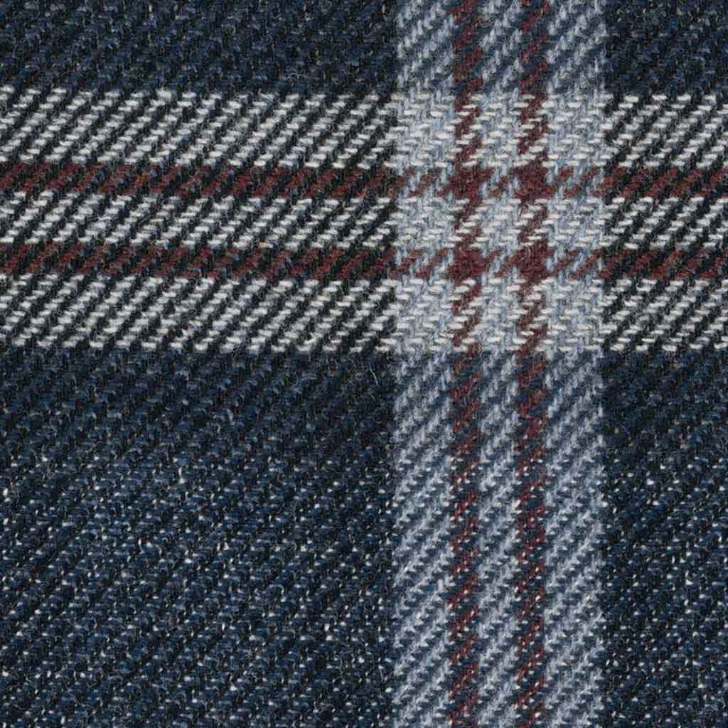 DARK BLUE, BROWN CHECKS