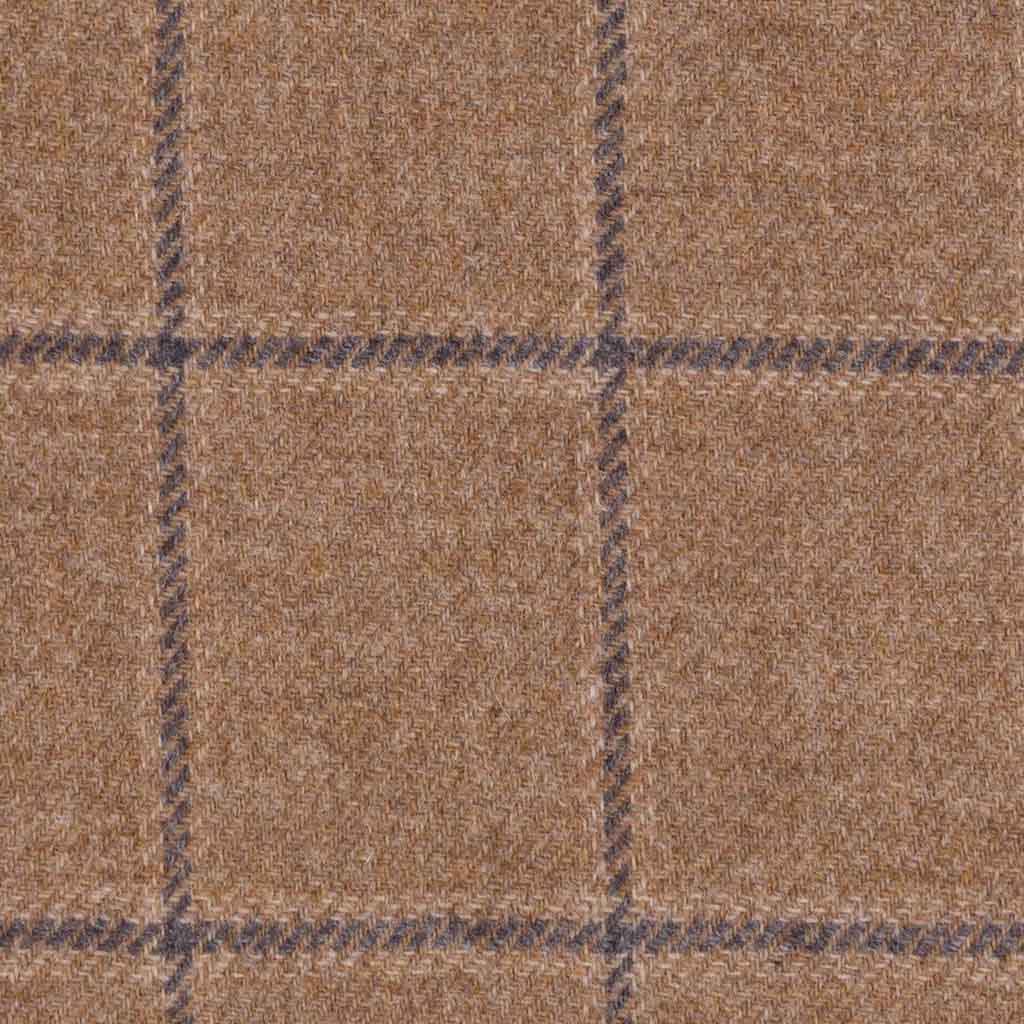 LIGHT BROWN, BLUE CHECKS