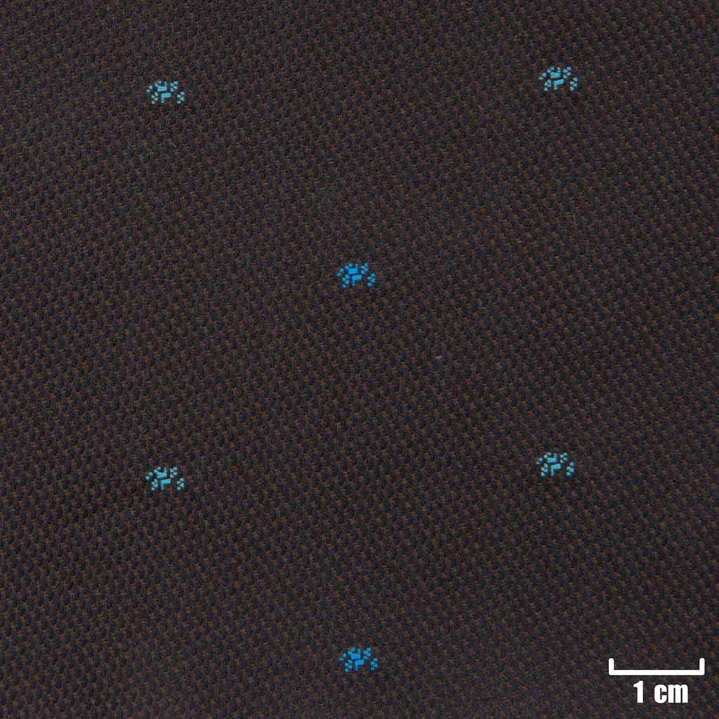 BROWN, BLUE DOTTED PATTERN