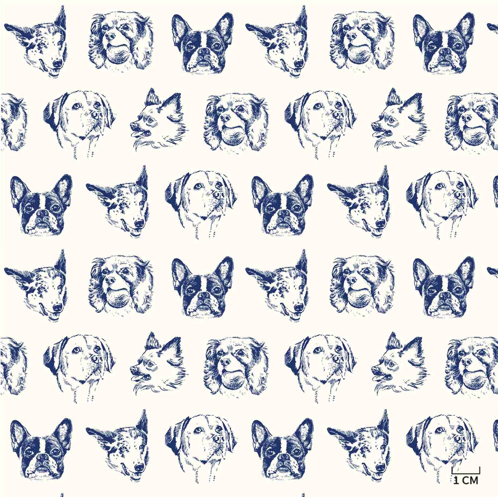 BLUE, DOGS PATTERN