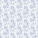 WHITE, BLUE PAISLEY PATTERN