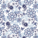 BLUE FLOWER, PAISLEY PATTERN