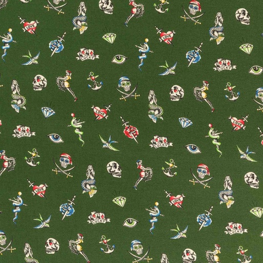 [660431] GREEN, PIRATE TATTOOS