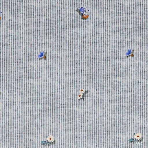 [701920] BLUE, FLOWER STRIPES