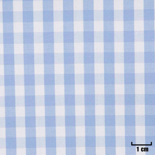 [H11350] WHITE, SMALL BLUE CHECKS