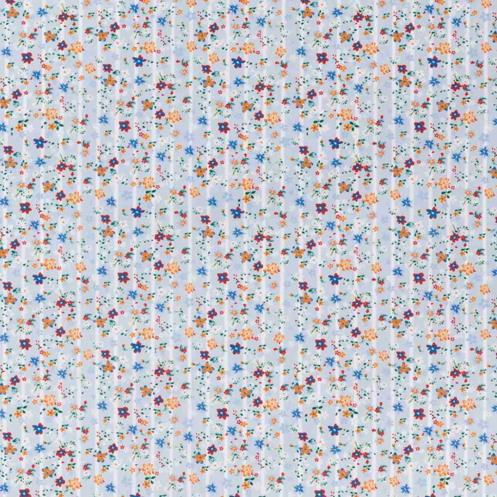 LIGHT BLUE, STRIPES AND MINI FLOWERS DESIGN