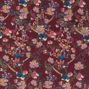 BURGUNDY, BIRDS AND FLOWER DESIGN