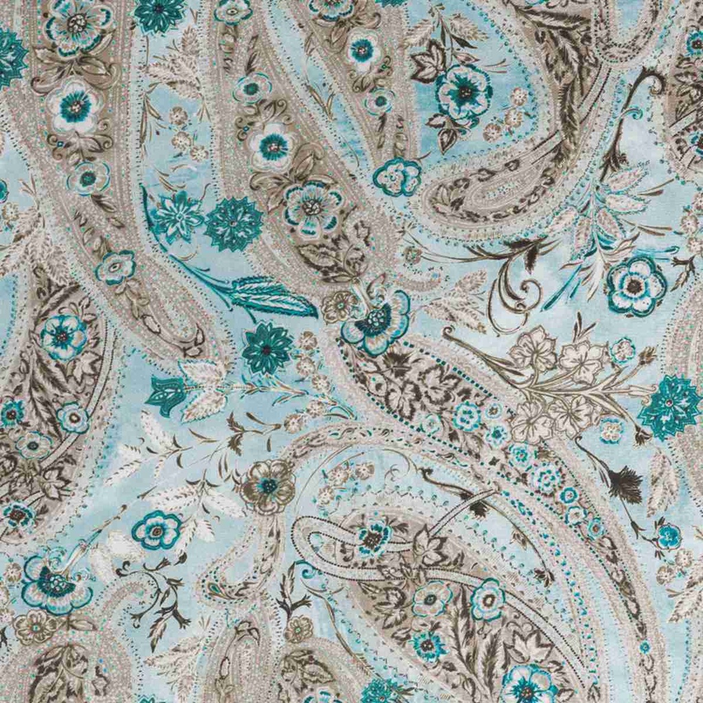 LIGHT BLUE, BEIGE PAISLEY