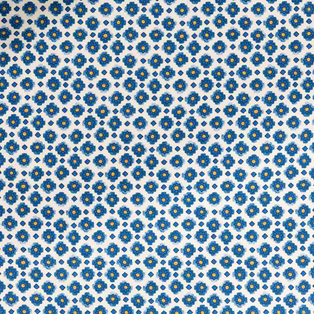 BEIGE, BLUE SMALL FLOWERS