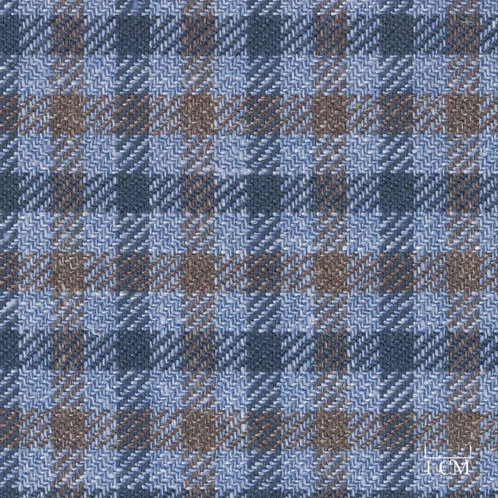 BLUE, BROWN CHECKS