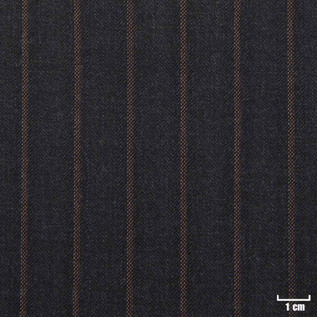 CHARCOAL, QRADRUPLE DOTTED WHITE/ORANGE STRIPES