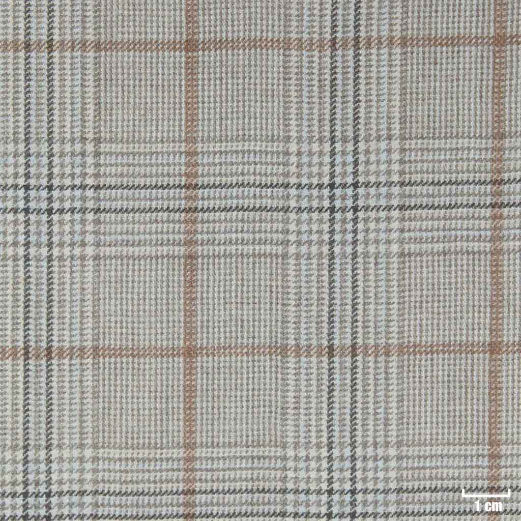 LIGHT TAN, MIXED BLUE/BROWN CHECKS