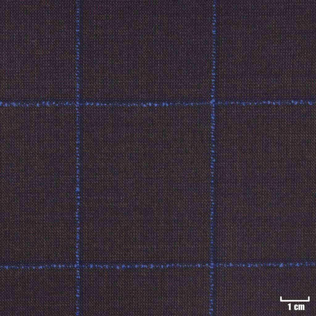 DARK BROWN, BLUE CHECKS
