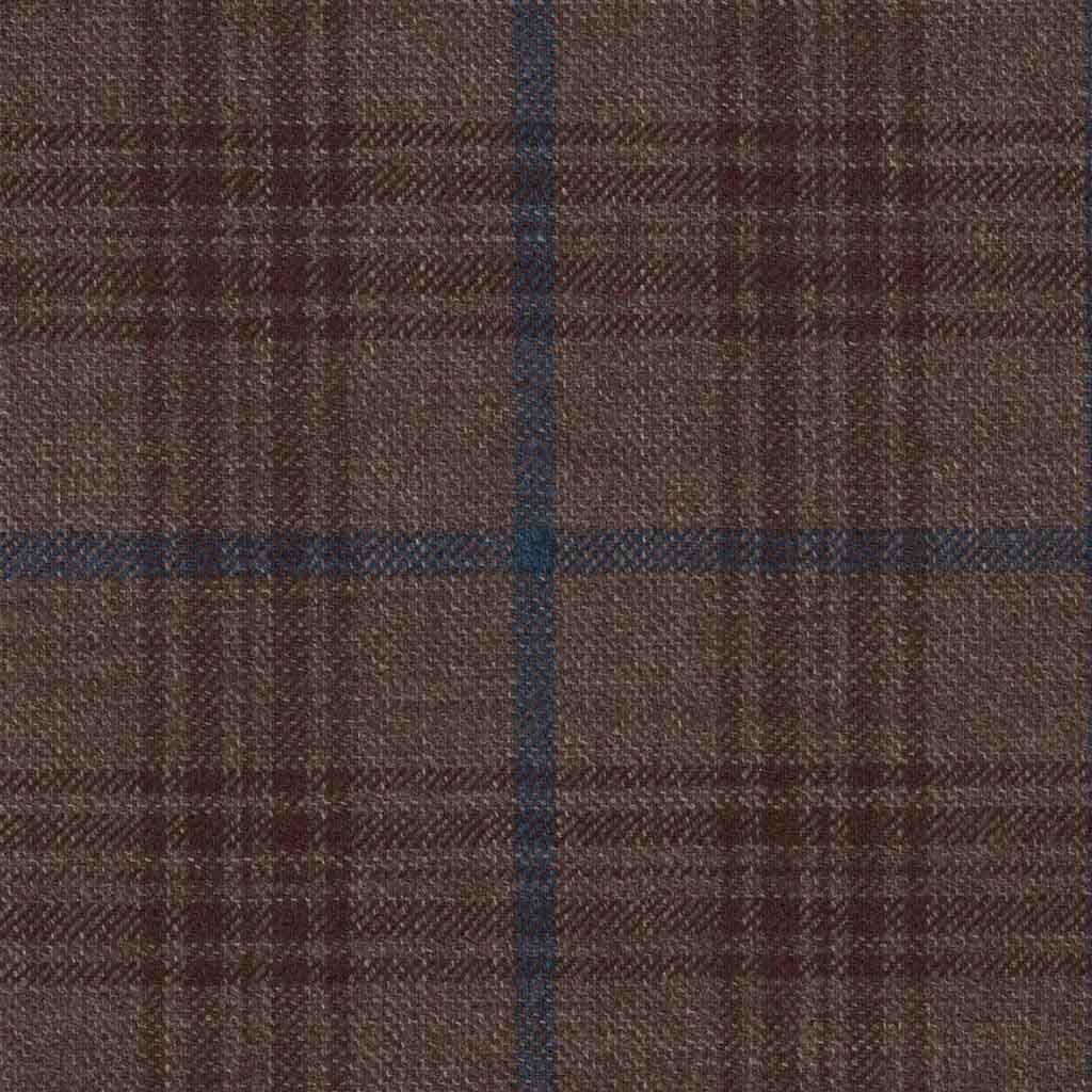BROWN, BLUE CHECKS