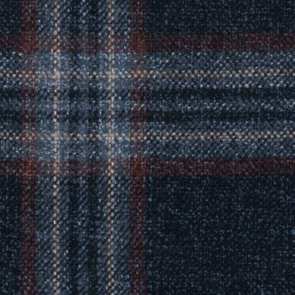DARK BLUE, BROWN CHECKS