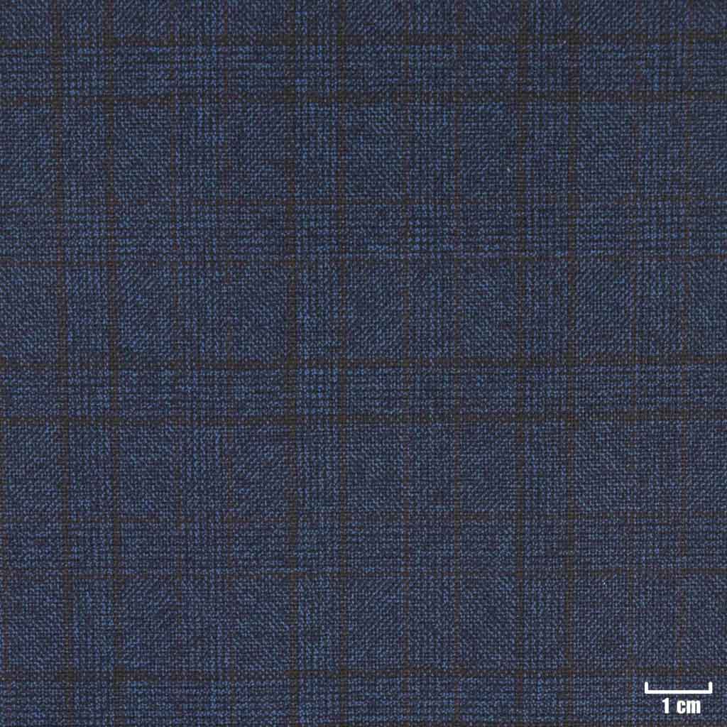 BLUE, SMALL BROWN CHECKS
