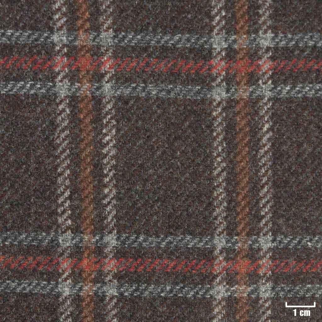 BROWN, OFF WHITE/RED/ORANGE CHECKS