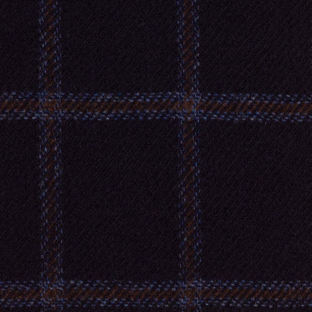 DARK BLUE, BROWN CHECKS