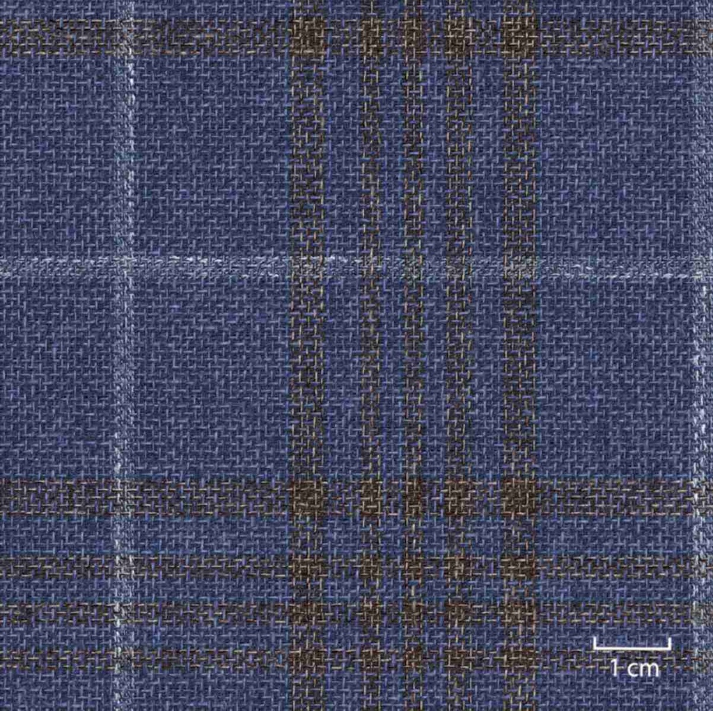 BLUE, BIG BROWN CHECKS