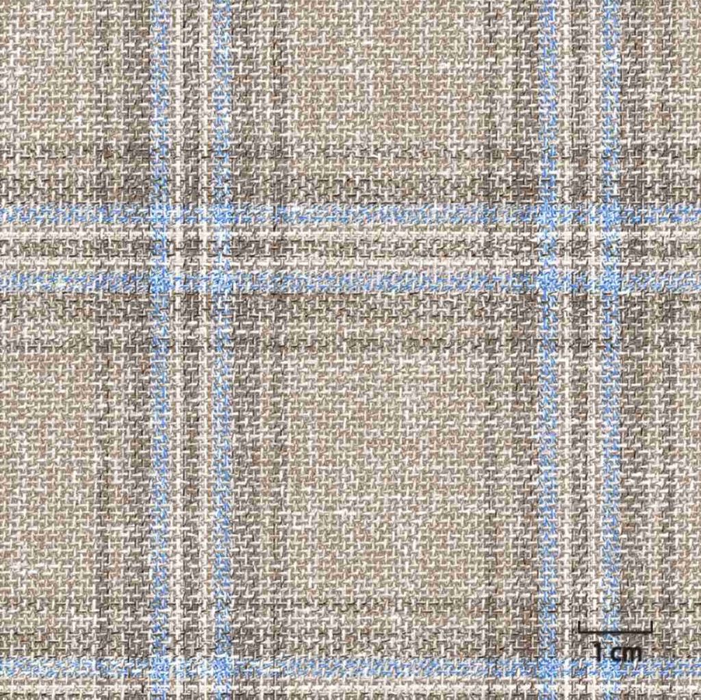 BEIGE, BIG BLUE CHECKS