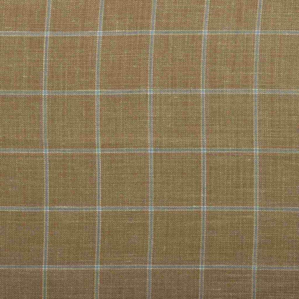 TAN, BLUE CHECKS