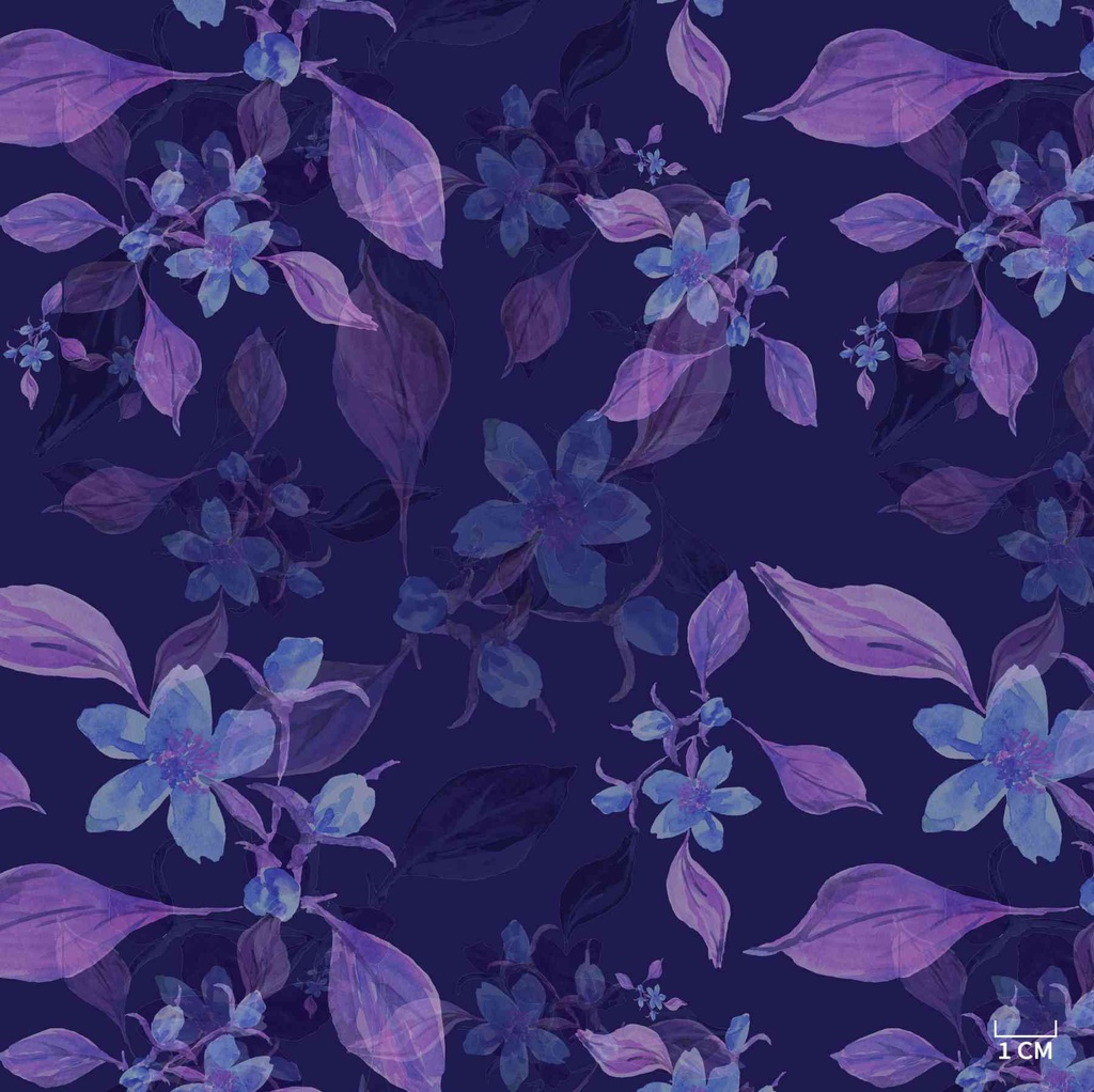 PURPLE, BLUE FLORAL PATTERN