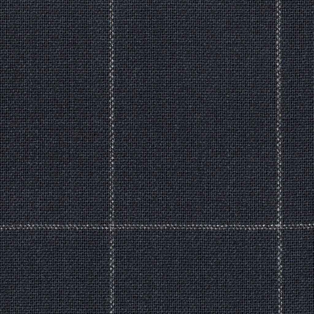 DARK BLUE, BIG OFF WHITE CHECKS, 4PLY (DR# 18154)
