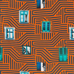 [660426] ORANGE, OPTICAL STRIPES