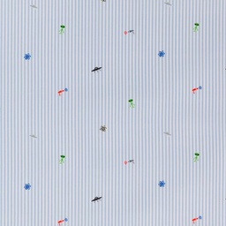 [660502] WHITE, BLUE STRIPES AND MINIPRINT DESIGN(SPACE)