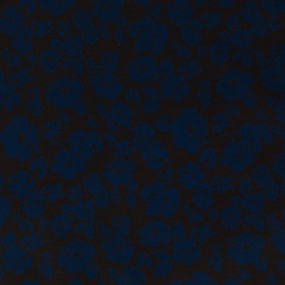 [660530] BLACK, BLUE HAWAIIAN FLOWERS DESIGN