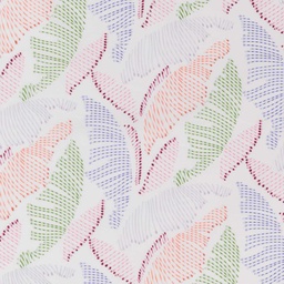 [660548] WHITE, COLOR LEAVES DESIGN