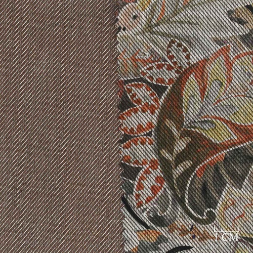 [701933] BROWN, FLORAL DESIGN (DOUBLE-FACED)