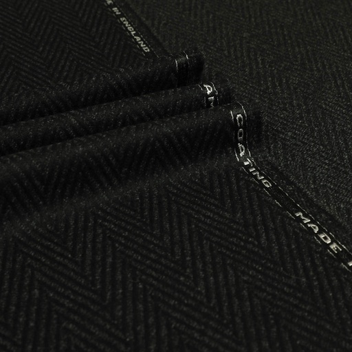 [354430] CHARCOAL, BLACK HERRINGBONE