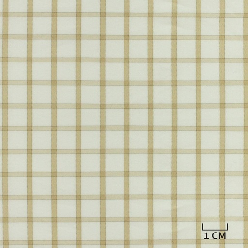 [H10437] WHITE, TAN CHECKS