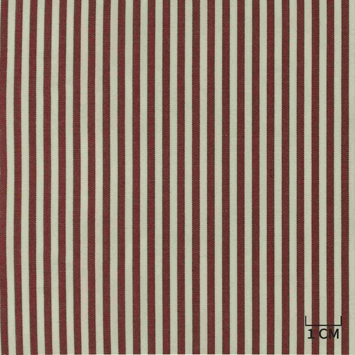 [A884] WHITE/BURGUNDY STRIPES