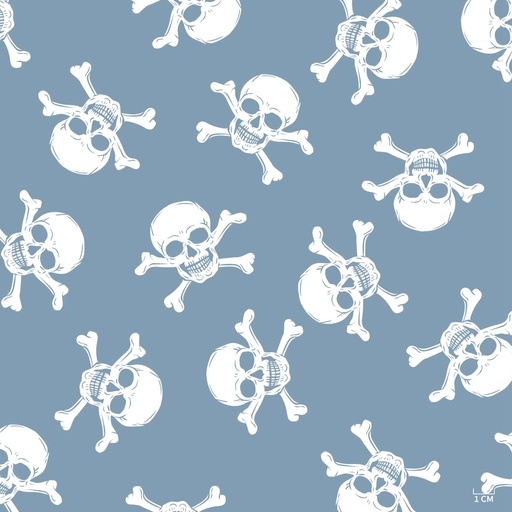 [822927] LIGHT BLUE, WHITE SKULL HEAD