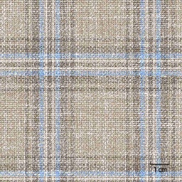 [451420] BEIGE, BIG BLUE CHECKS