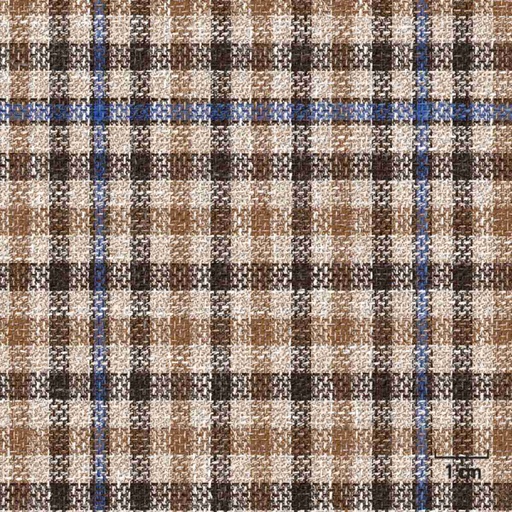 [451427] KHAKI, SMALL BROWN_BLUE CHECKS