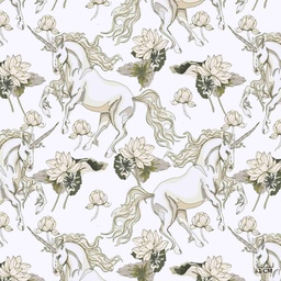 [823910] GOLD UNICORN AND FLORAL