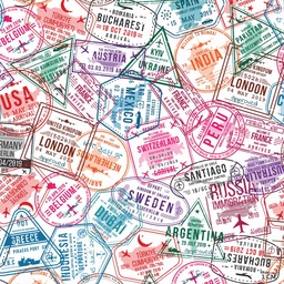 [823915] VISA STAMPS PATTERN