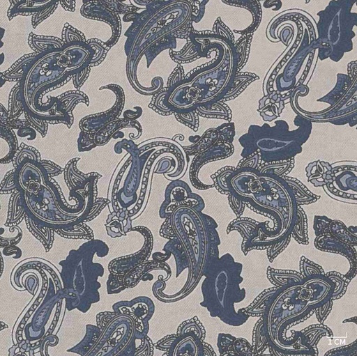[823939] BLUE, GREY PAISLEY PATTERN