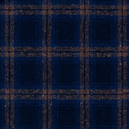 [660233] DARK BLUE, BROWN CHECKS